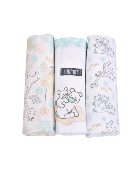 Cueiro manta com 3 unidades Loupiot Neutro