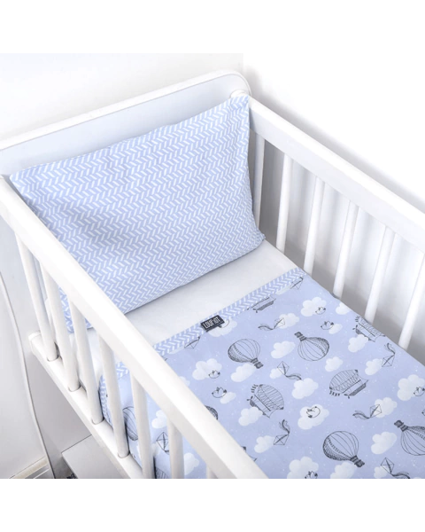 Jogo de mini berço estampado com 3 peças Loupiot Menino