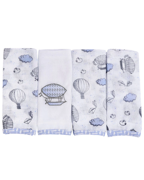 Pano de boca 4 unidades pacote Loupiot Menino