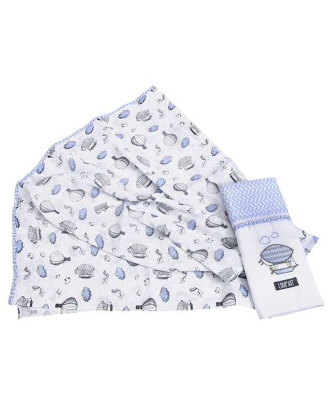 Toalha fralda com 2 unidades Loupiot Menino