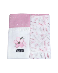 Toalha fralda com 2 unidades Loupiot Menina - comprar online