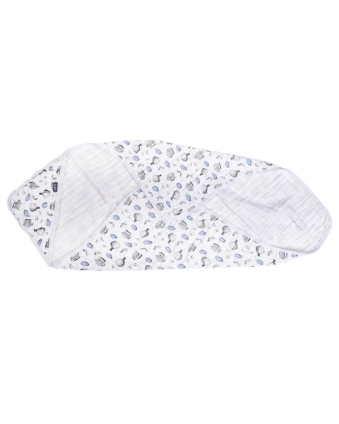 Toalha de banho soft com capuz e tecido de fralda Loupiot Menino