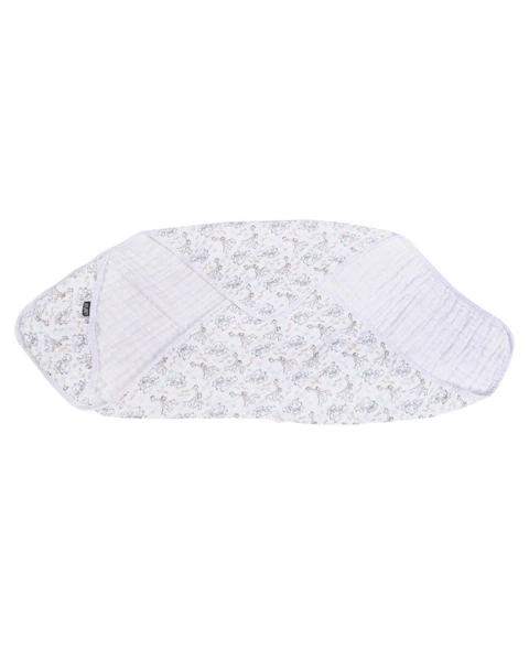 Toalha de banho soft com capuz e tecido de fralda Loupiot Neutro