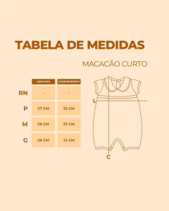 macacao curto menina off-white estampa ursinha detalhe gola em picueta - comprar online