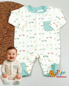 macacao longo menino off-white estampa carro detalhe de bolso frontal - comprar online