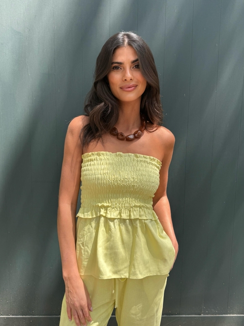 Blusa lastex sem alça - manteiga - comprar online