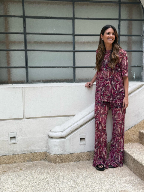 Calça tule - Paisley Vinho - comprar online