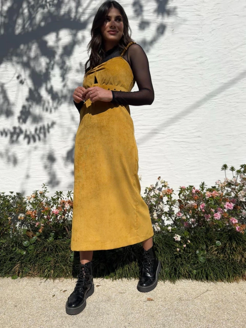 Vestido Helena - Mostarda