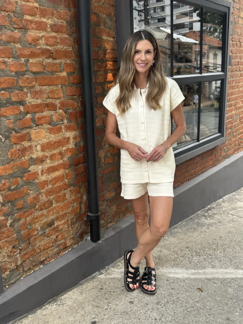 Conjunto tricot Thalita - off white - comprar online