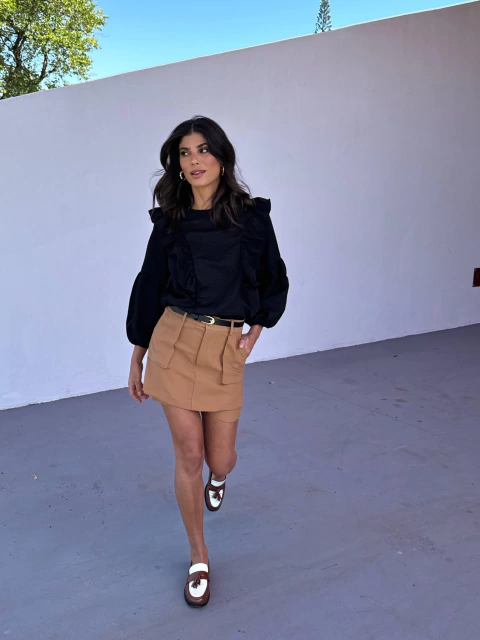 Shorts saia Aline - Camelo