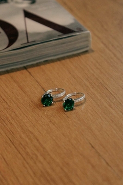ARO PLATA PIEDRA VERDE BRISURA - AMS