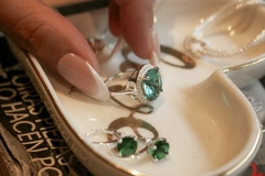 ARO PLATA PIEDRA VERDE BRISURA - tienda online