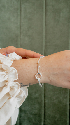 PULSERA PLATA ARANDELAS ENTRELAZADAS - comprar online