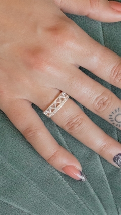 ANILLO PLATA TRIANGULOS CALADOS