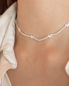 COLLAR PLATA MARIPOSAS DE ZIRCONES