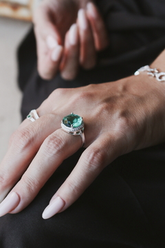 ANILLO PLATA TURMALINA VERDE
