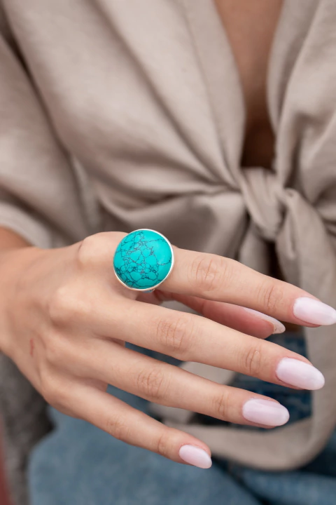 ANILLO HINDÚ PIEDRA REDONDA - comprar online