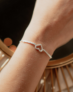 PULSERA PLATA CORAZÓN CALADO