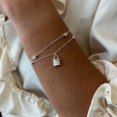 PULSERA DOBLE CANDADOS Y CORAZONES