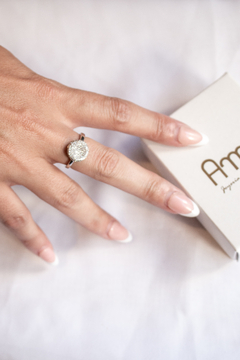 ANILLO PLATA MICROPAVE REDONDO - comprar online