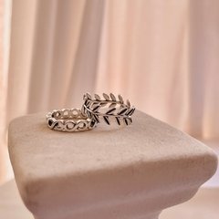 ANILLO PLATA HOJITAS - AMS
