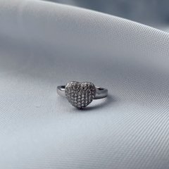 ANILLO PLATA CORAZÓN MICROPAVE - tienda online