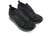 Zapatilla elastizada de cuero y lycra. Color negro.