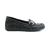 Mocasín de cuero. Color negro.