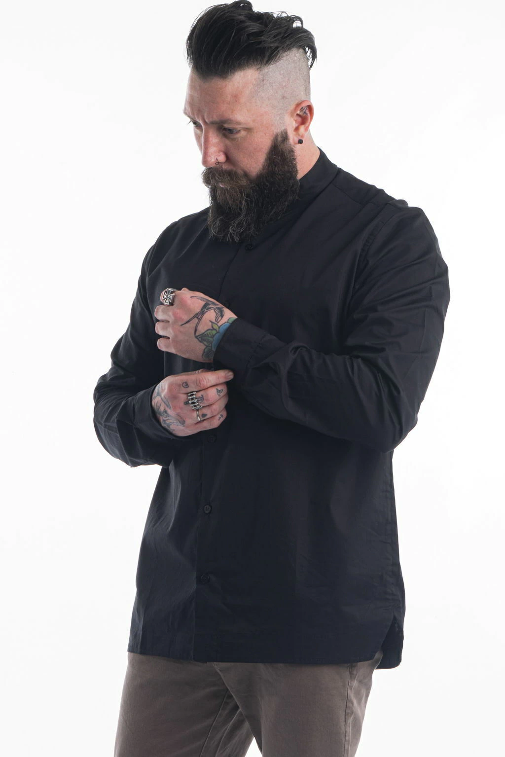 CAMISA MAO LISA M/L NEGRO