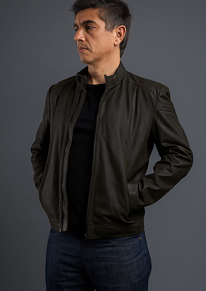 NOEL LEATHER JACKET SKIN BLACK