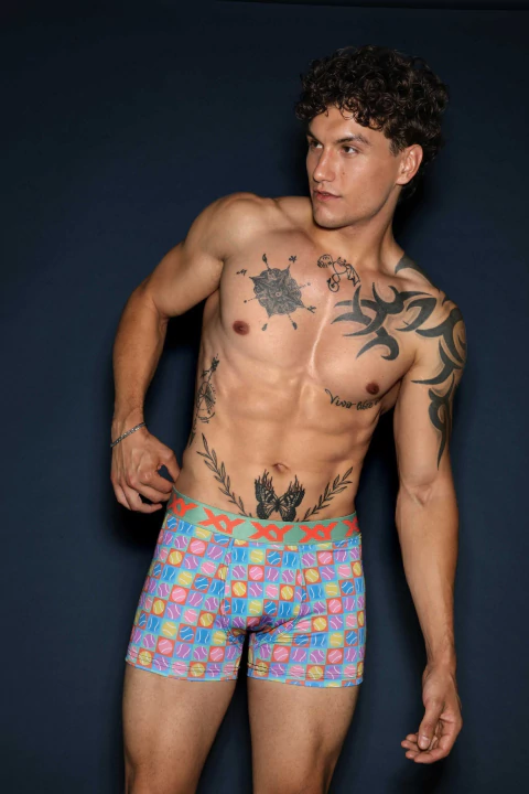 BOXER ALGODÓN Y LYCRA ESTAMPADO TENIS (1425 XY)