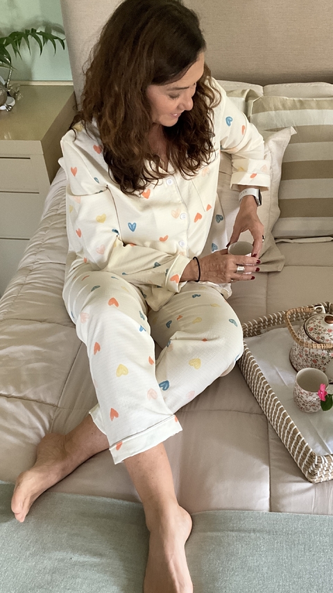 Pijama Lilium Corazones Talle Regular - comprar online
