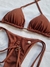 BIQUINI SEMIFIO LACINHO MARROM - Menina Salgada Biquinis - Moda praia feminina