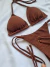 BIQUINI SEMIFIO LACINHO MOCHA - Menina Salgada Biquinis - Moda praia feminina