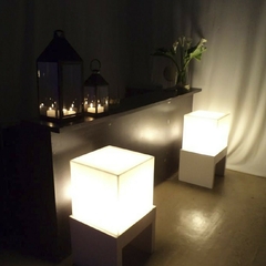 Cubo Asiento Puff Luminoso Fiestas Eventos 40x40cm - comprar online