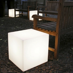 Imagen de Cubo Asiento Puff Luminoso Fiestas Eventos 40x40cm