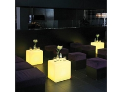 Cubo Asiento Puff Luminoso Fiestas Eventos 40x40cm