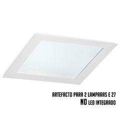Spot Plafon De Embutir Blanco 20x20cm + 2 Lamparas Led - comprar online