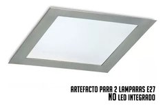 Spot Plafon De Embutir Para 2 Led Acero 2 X E27 20x20cm