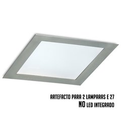 Spot Plafon De Embutir Acero 20x20cm + 2 Lamparas Led - comprar online