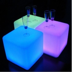 Cubo Asiento Puff Luminoso Fiestas Eventos 40x40cm - tienda online