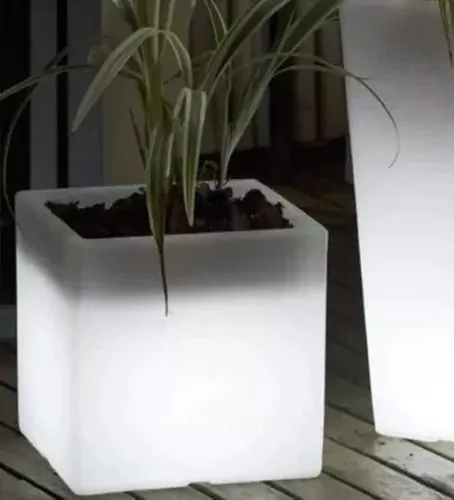 Maceta Luminosa Cubo 40cm Plástica Mallorca