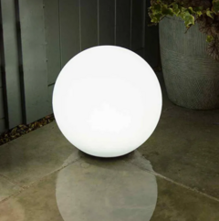 Esfera Luminosa Lampara Luz Jardin Patio 50cm Globo Piso