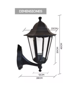 Farol Aluminio 6 Caras Para Jardin Exterior Farol Led Grande en internet