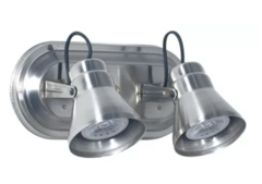 Aplique Spot 2 Luces Pared Techo Acero Platil