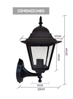 Farol Aluminio Cuadrado Jardin Exterior Farol Led Grande - comprar online