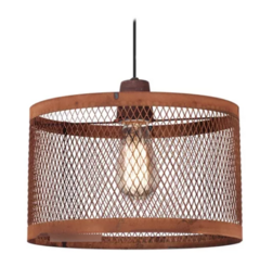 Lampara Colgante Vintage Industrial Reja Led Oxido