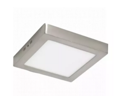 Plafon Lampara Panel Led 24w Cuadrado Acero Plateado Techo