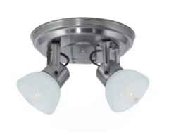 Aplique Spot 2 Luces Moderno Apto Led Vidrio Techo Acero