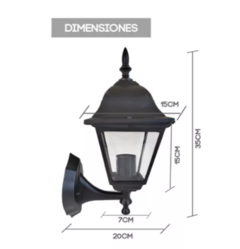 Farol Aluminio Cuadrado Para Jardin Exterior Farol Led Chico - comprar online